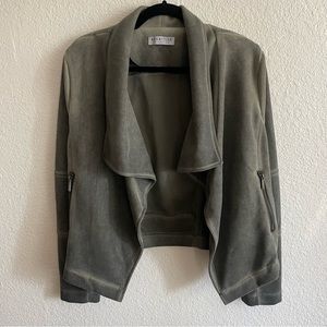 Bagatelle Womens Grey Faux Suede Washed Out Jacket